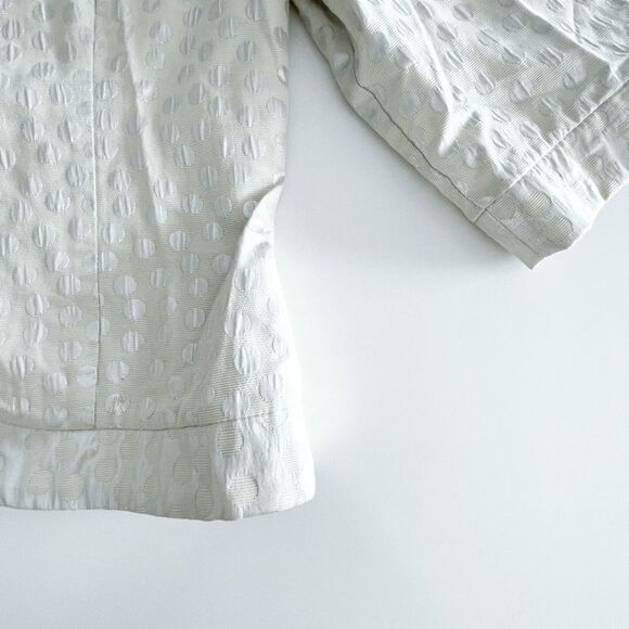 Joseph Ribkoff Womens Jacket Full Zip Cropped Style Circle Pattern Off White Siz - Picture 3 of 9